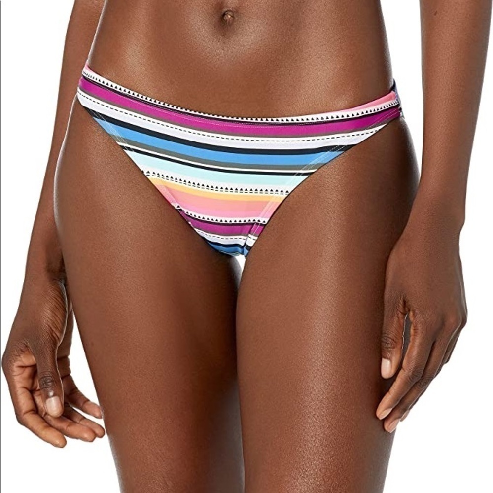 California Sunshine Striped Bikini Scoop Bottom Small and Large (Juniors)